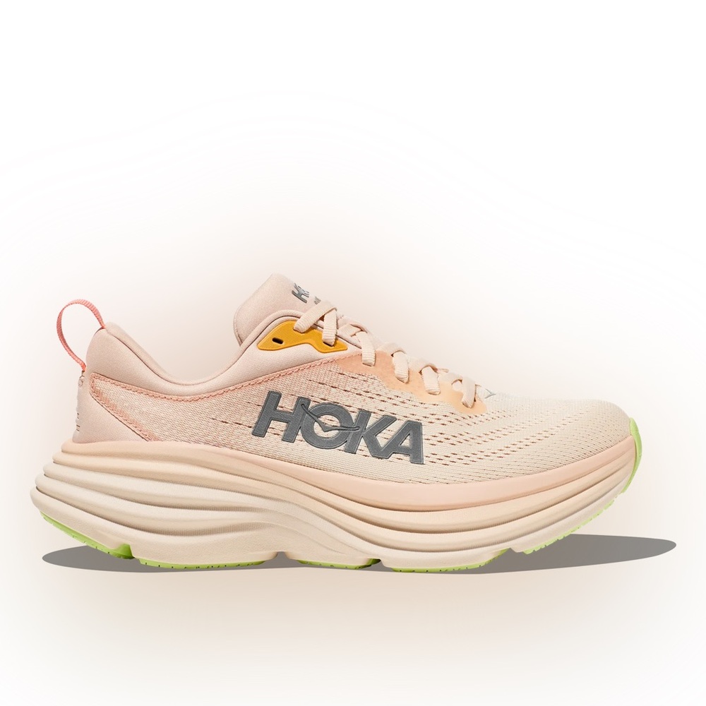 Hoka Womens Bondi 8 Cream Vanilla Running Shoes - Picture 3 of 9